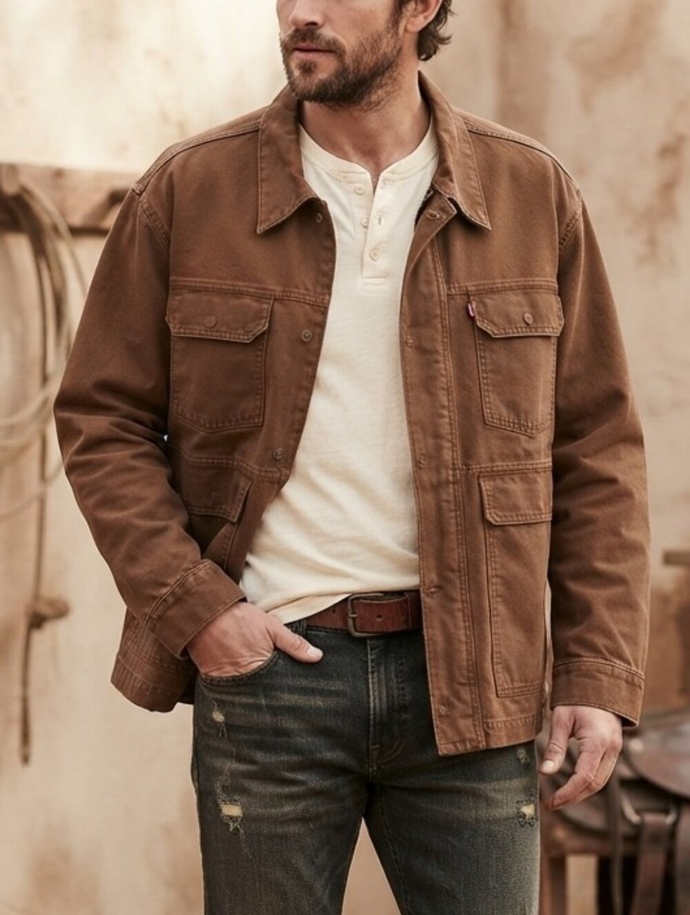 Levi’s Workwear Jacket XL NWT Brown Canvas Utility Chore Western Jacket